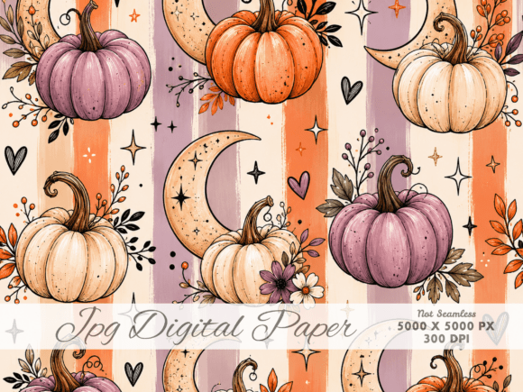Download Pumpkin Moon Halloween Pattern - Pumpkin Collection