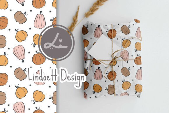 Download Seamless Pattern with Pumpkins and Star - Pumpkin Collection