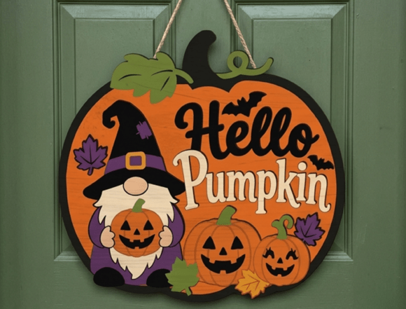 Download Hello Pumpkin Halloween Gnome Sign File - Pumpkin Collection