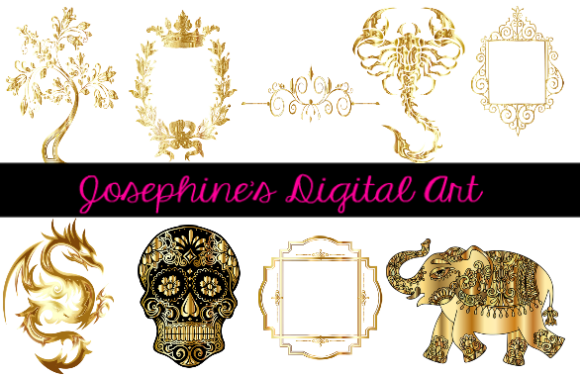 Download Gold Shiny Foil Unique Designs - 10 - Unique designs Collection