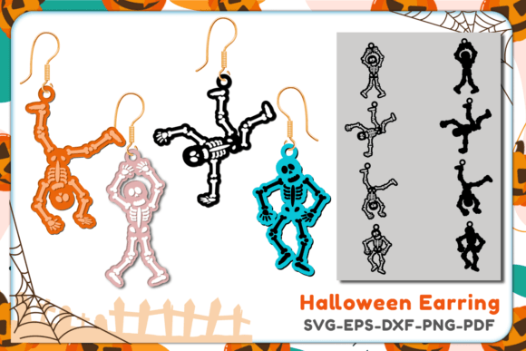 Download Halloween Earring Svg ,Skeletons Dancing - Halloween earring Collection