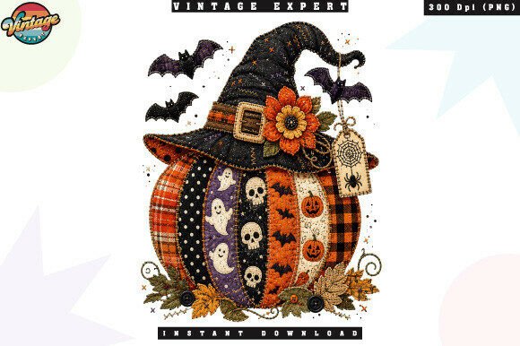 Download Spooky Patchwork Pumpkin Halloween PNG - Pumpkin Collection