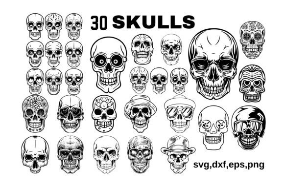 Download Skull SVG Bundle: 30 Unique Designs - Unique designs Collection