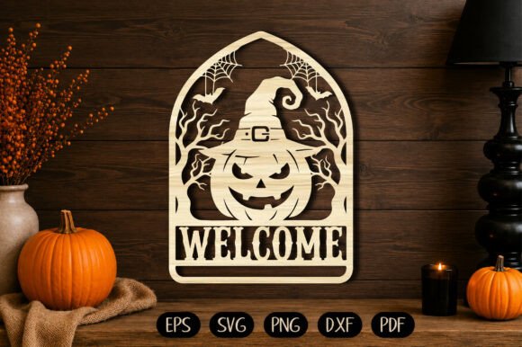 Download Welcome Pumpkin Witch Hat Laser Cut SVG - Pumpkin Collection