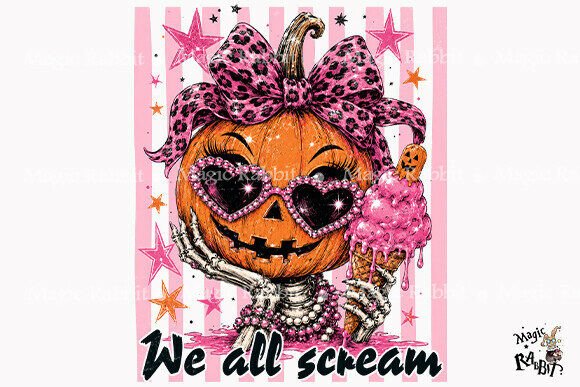 Download We All Scream Pumpkin Girl PNG - Pumpkin Collection
