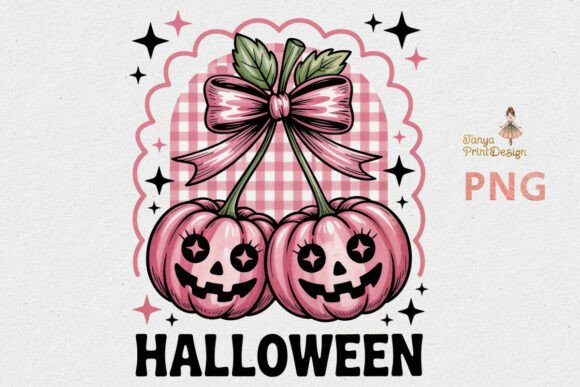 Download Pink Gingham Halloween Pumpkins PNG - Pumpkin Collection