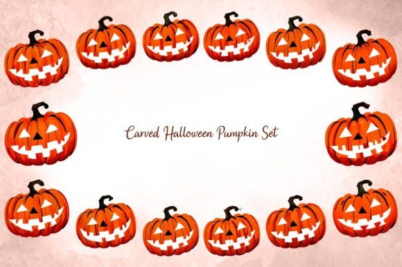 Download Carved Halloween Pumpkin Set - Pumpkin Collection