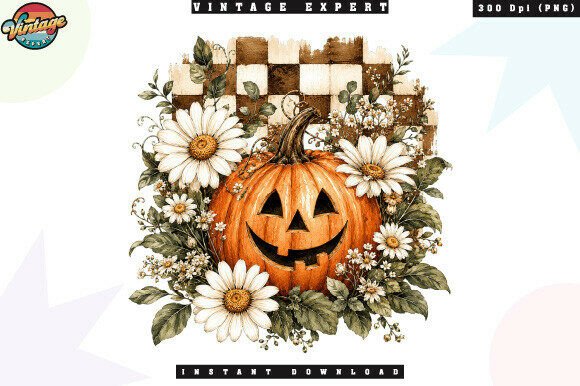 Download Floral Halloween Pumpkin Buffalo Plaid - Pumpkin Collection